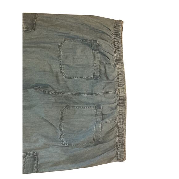 GAP Chambray Cargo Jogger Pants Light Blue Drawstring Elastic Waist XXL - Picture 8 of 9